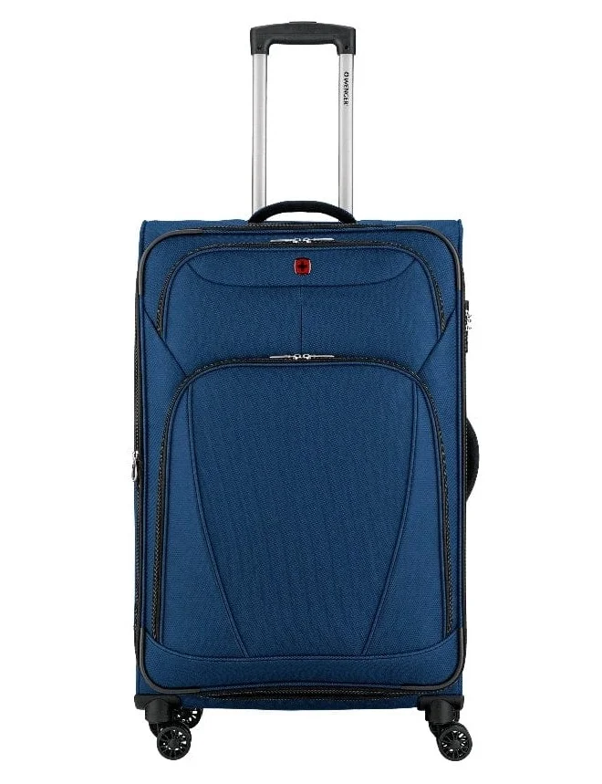 Wenger Beaumont Lite 80 Cm Medium Softside Expandable 4-Double Wheeled Check-In Luggage Trolley - Blue